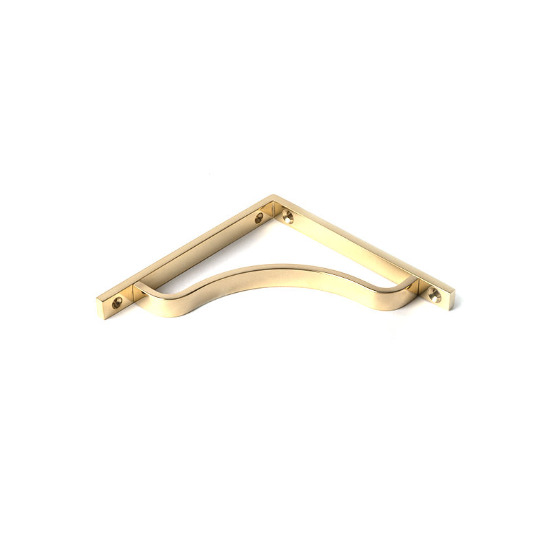Abingdon Shelf Bracket, Polished Brass, 15cm H x 5.9cm W x 1.5cm D