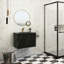 Meuble-lavabo mural moderne 27,6 po avec lavabo intégré et rangement noir