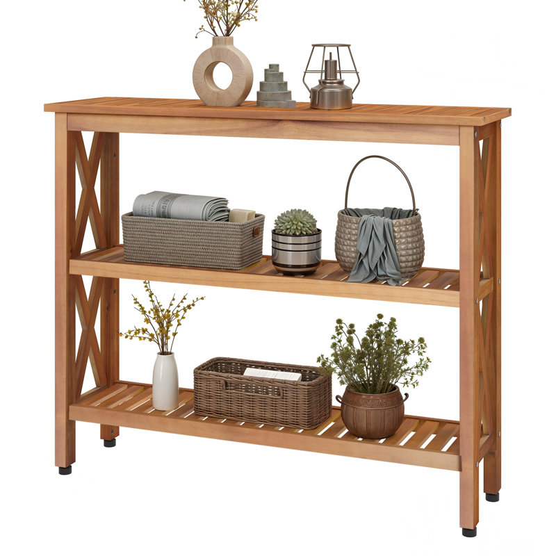 Buffet rectangulaire d'extérieur et console, Brun