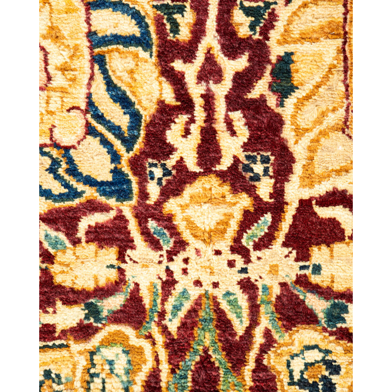 Handmade Red Wool Rectangular Area Rug, 6'1" x 8'7"