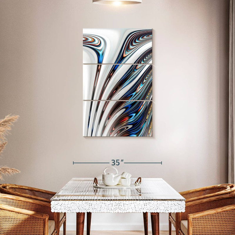 Avery Liquid Chrome Abstract, 45" H x 28" W