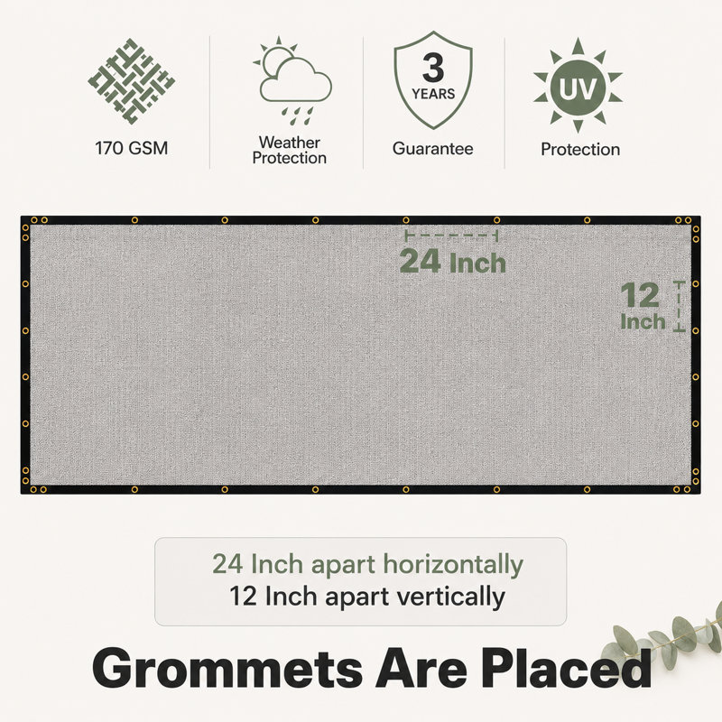 Housse en tissu pour pare-brise ColourTree, Gris, H 8 pi x l 66 pi