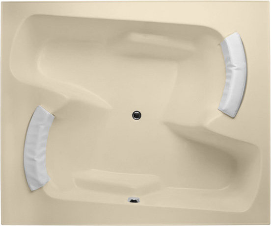 Penthouse 72'' x 59.75'' Soaking Gel Coat Bathtub, Bone, Polished Nickel