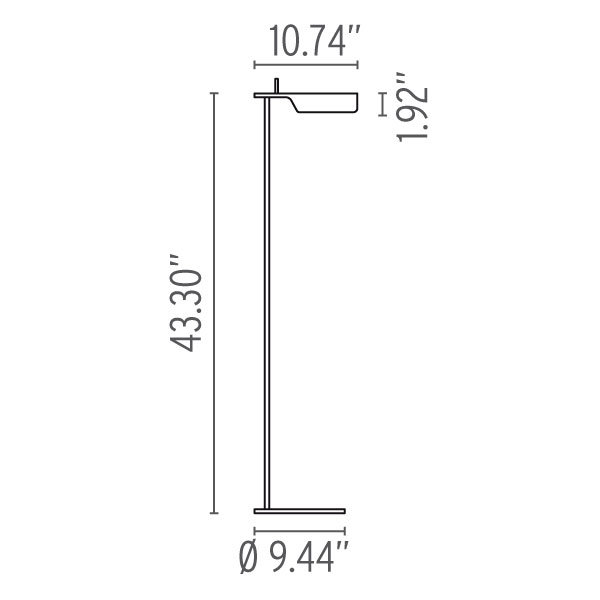 Tab LED Task Floor Lamp, Matte Blue