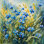 «Blue and Yellow Blossoms in a Summer Breeze», art mural sur toile tendue