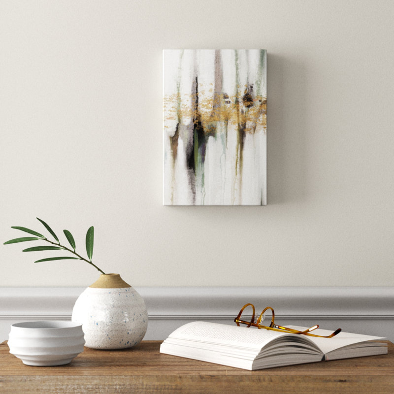 Falling Gold Leaf I by Studio W - Painting, 30cm H x 20cm W, Wrapped Canvas