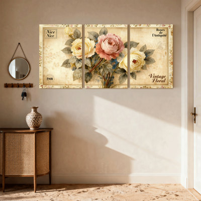 Ensemble de 3 reproductions d'art sur toile