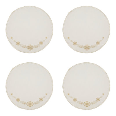 Elijay Collection 100% Cotton No Pattern Round Placemat