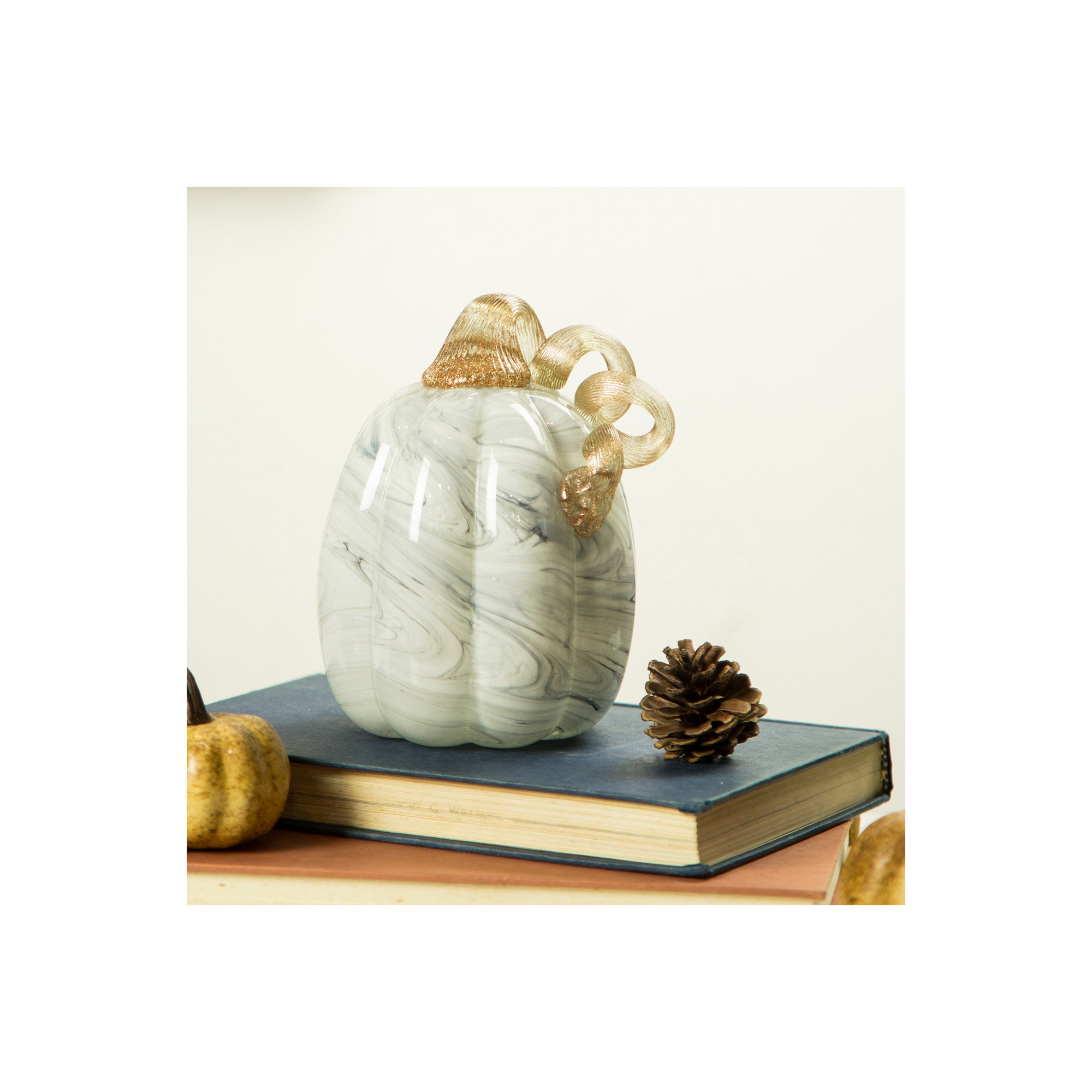 Marble Glass Pumpkin