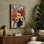 Coral Roses and Peonies Botanical - Wrapped Canvas-790974407-790974408