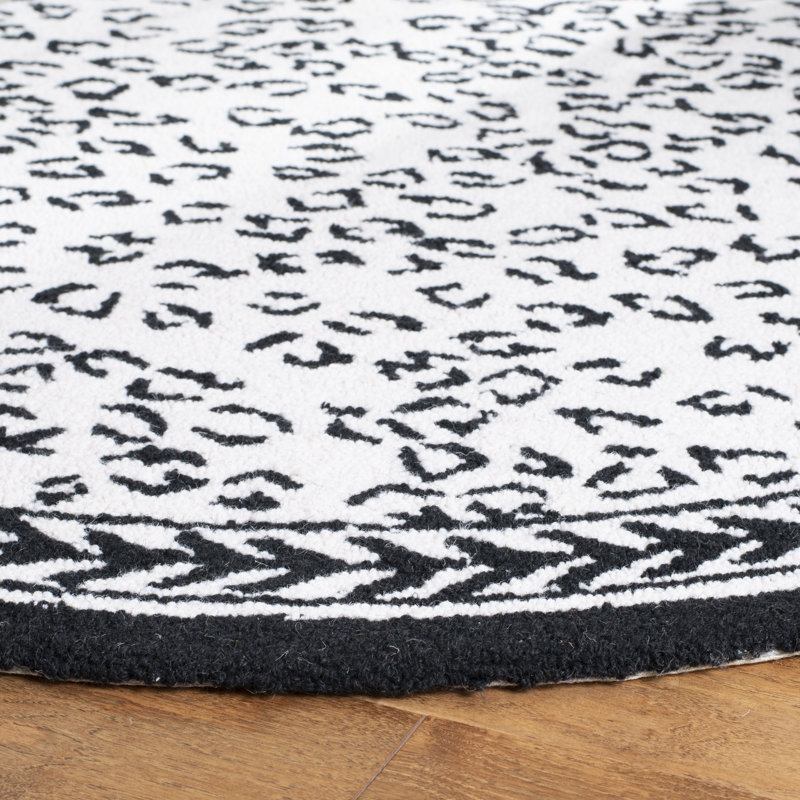 Tapis en laine crocheté à la main Chelsea, Rond 4 pi