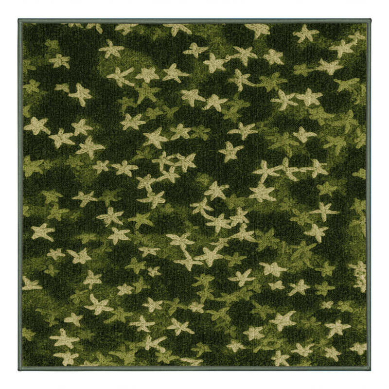 Tapis vert botanique lavable à la machine, Carré 3 pi