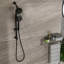 Douche noire mate avec pomme de douche 4,7 po, 7 poignées et accessoires réglables