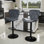 Swivel Upholstered Adjustable Height Counter Stool with Metal Frame
