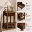 Table d'appoint en bois massif avec tiroir et tablette ouverte, table d'appoint ou table de chevet d'inspiration Mid-Century pour le salon et la chambre à coucher