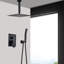 Robinet de douche à fixation au plafond noir mat - à main et 16 po - rouille - valve de mélange en laiton, fabrication durable pour une utilisation uniforme,
