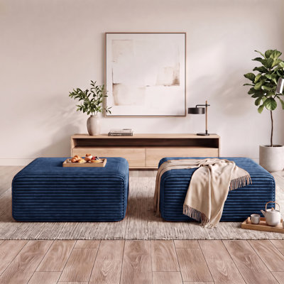 Ensemble de repose-pieds rembourré, repose-pieds polyvalent en velours côtelé pour le salon, la chambre à coucher et le vestibule