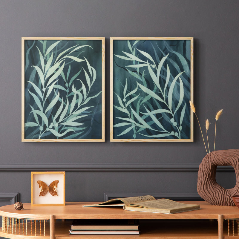 Impression encadrée I-Premium de Deep Blue Forest - prête à être accrochée - aucun clou requis - aucun clou requis