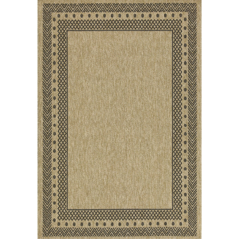 Area Rug For Indoor & Outdoor Use - Earth Collection 2.7 Ft X 7.3 Natural+black Polypropylene Stain Pet Interior