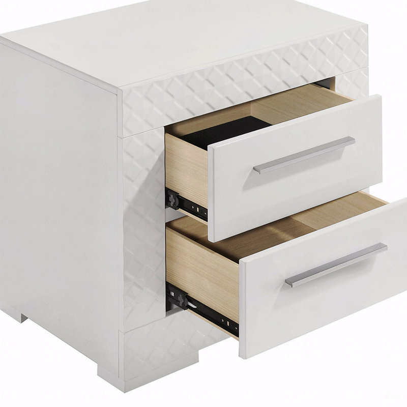 Table de chevet 2 tiroirs, table de chevet, White