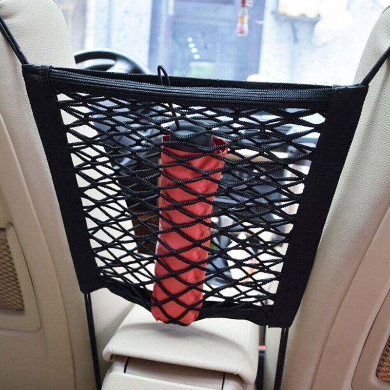 10 pcs 2 Layer Elastic Net Pocket Bag Between Car Seat Organizer Storage Mesh Holder