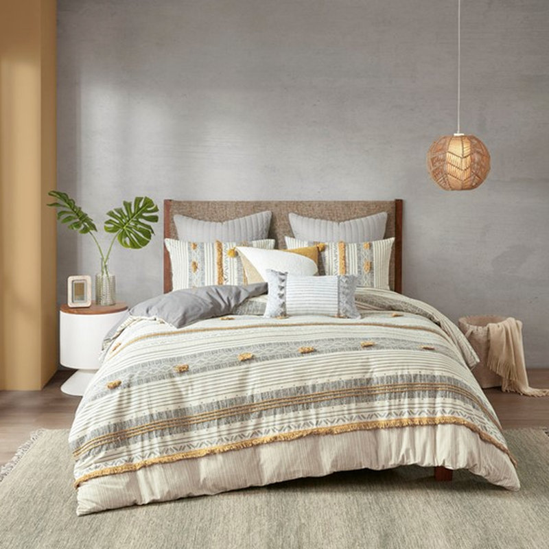 Cotton Duvet Cover For King/ King With Hidden Button And Closure, King Duvet Cover + 2 Additional Pieces