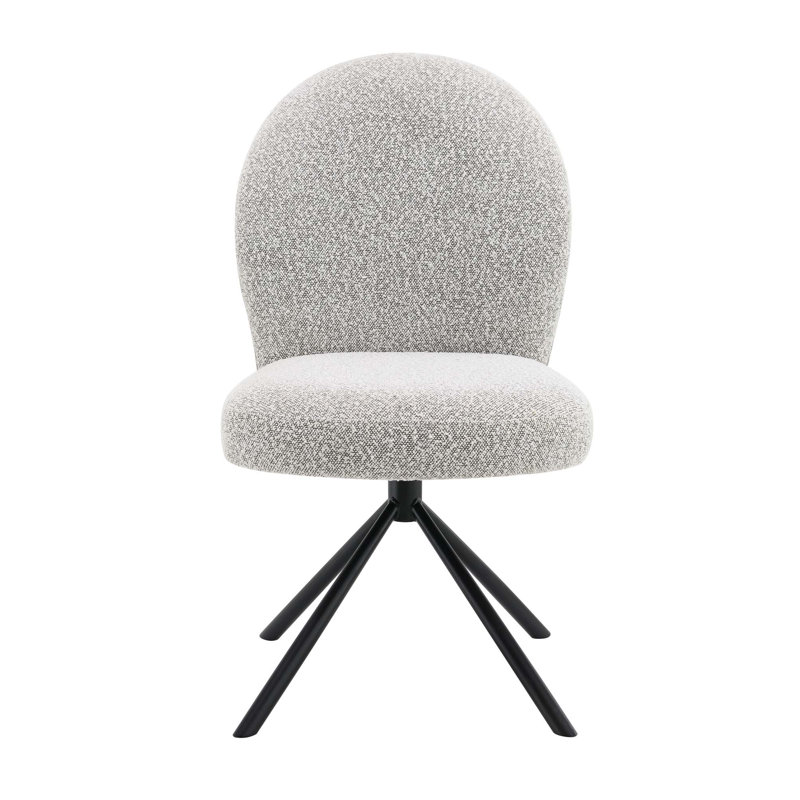 Chaise d'appoint grise avec pivot Grey Boucle, ensemble de 2