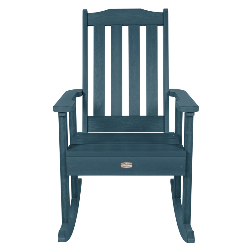 Chaise berçante d'extérieur en plastique, Bleu Nantucket