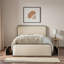 Lit moderne en métal avec tête de lit tapissier courbée et rangement sous le lit-115634698-115634697