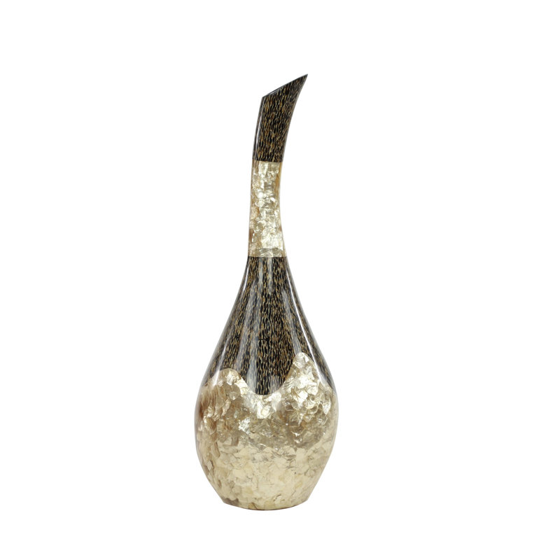 Vase de plancher en résine Alexsondra Capiz, H 24 po x l 8 po x P 8 po