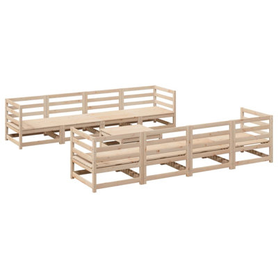 Alpen Home 9 Piece Garden Sofa Set Solid Wood Pine