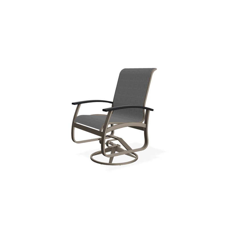 Belle Isle Outdoor Dining Armchair, Titanium Sunbrella®, Black P70, Textured Snow