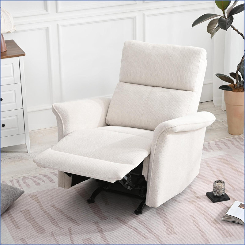 Fauteuil inclinable manuel inclinable pour petits espaces, chambre de bébé en tissu gris ardoise | Tissu | Rembourré