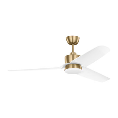 Visual Comfort Fan Colgin 56 LED Indoor Ceiling Fan with Threaded Downrod, Matte White ABS blades and Handheld Remote