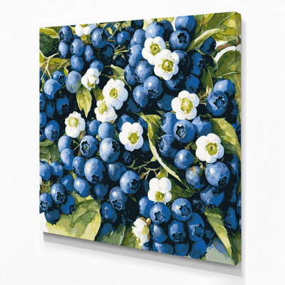 Fruit Blueberry Highbush Gray Canvas Wall Art