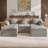 112" Modular U-Shape Cloud Sofa with Deep Seating, Corduroy Couch, No Assembly Required, Light Gray-2057825701