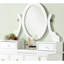 Table de coiffeuse en bois et chaise de maquillage, blanc - 5 tiroirs et miroir ovale réglable pour les articles cosmétiques