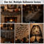Lot de 5 nappes, chemins de table, foulards et abat-jours à motifs de chauves-souris pour l'Halloween (5 pièces)