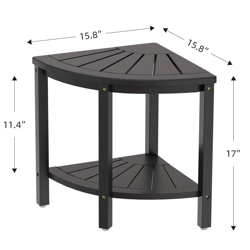 Tabouret de douche en bambou, Noir
