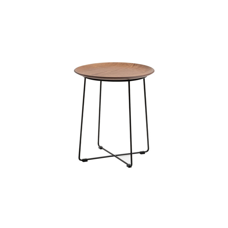 Al Solid Wood End Table, Dark Wood, Black