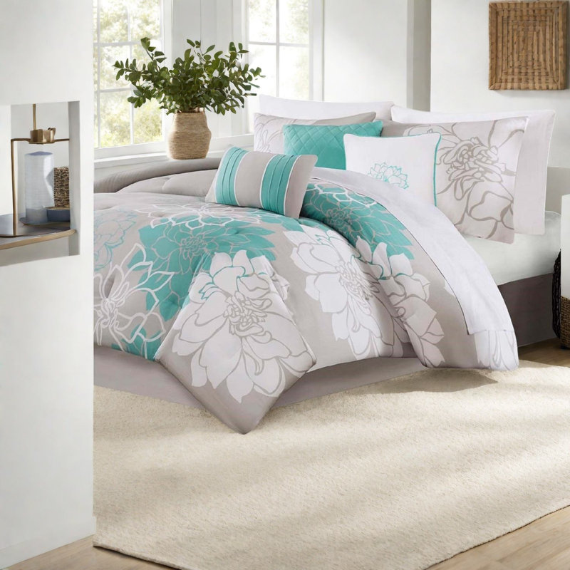 Ensembles de literie pour très grand lit en coton de qualité supérieure, confort floral moderne pour la maison