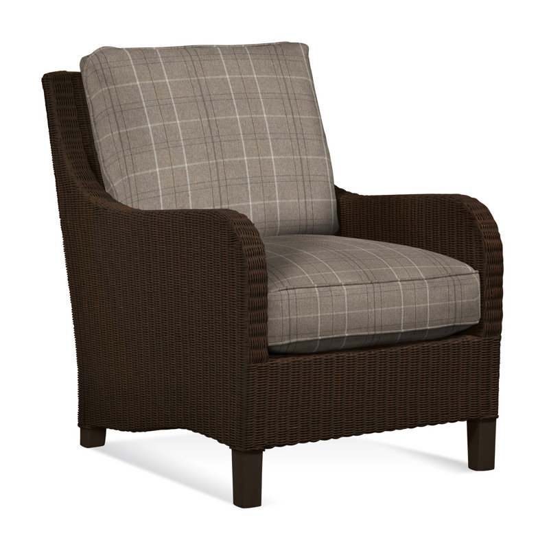 Gibraltar Armchair, Taupe Plaid; 0126-73, Nickel