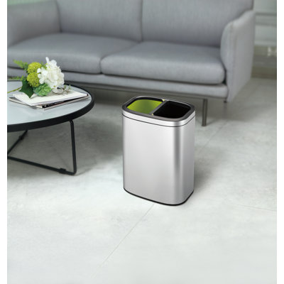 Oli Steel Open Multi-Compartment Rubbish & Recycling Bin - 10L