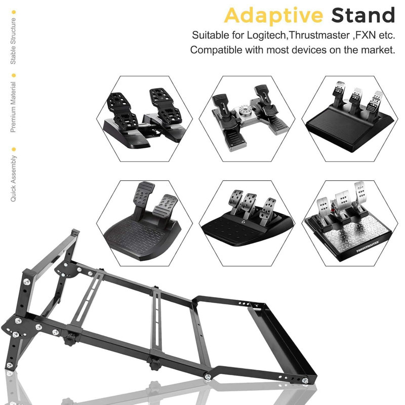  Anman Pedal Mount Proprietary Accessories Fit For Flight Joystick,hotas Chair Mount Compatible With Logitech,thrustmaster, Fxn,fanatec, Mfg,pedal