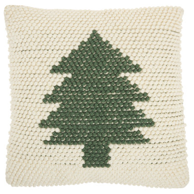  Housse et insert de coussin carré d'arbre de Noël
