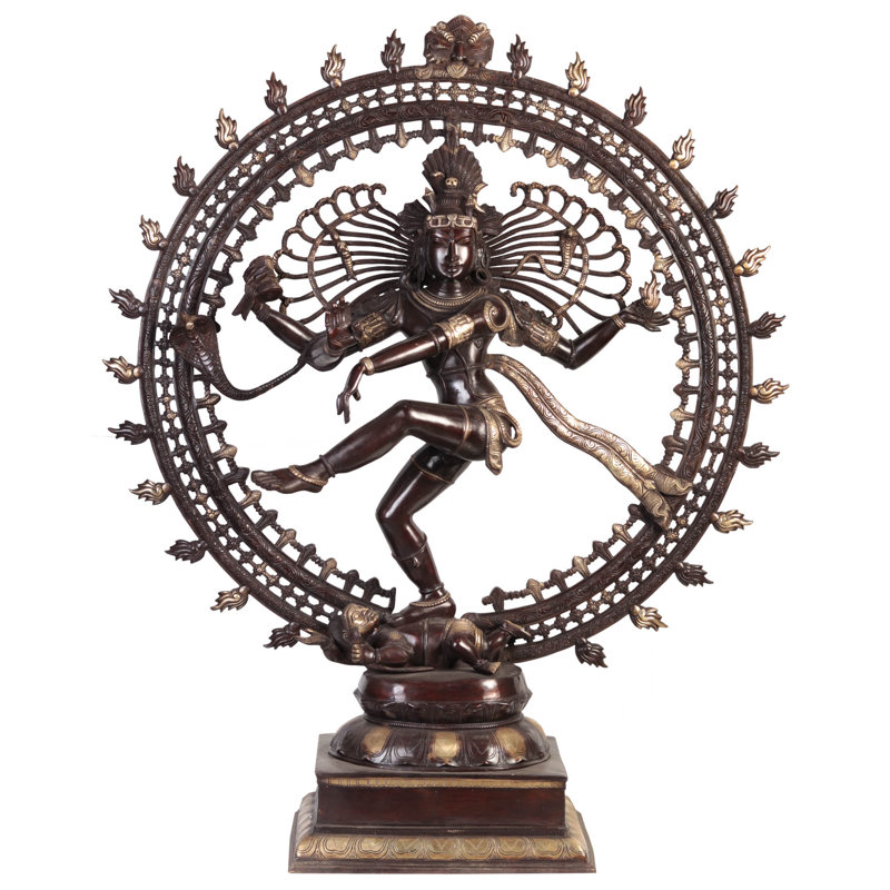 Grande taille Nataraja, H 46,5 po x l 39 po x P 13,5 po, Bronze foncé