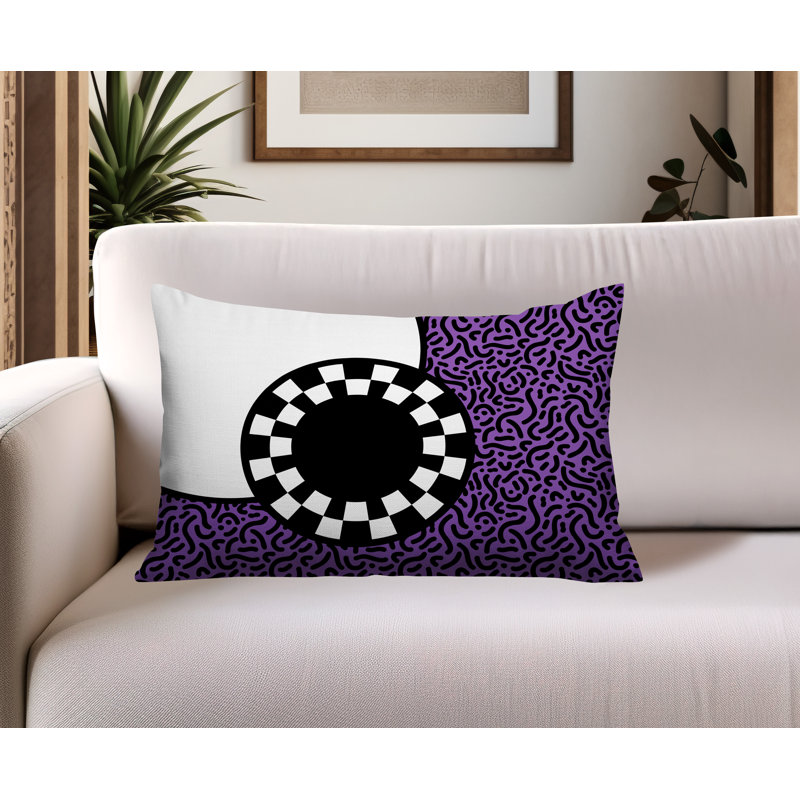 Coussin lombaire réversible Vibra Abstract, Rectangle H 14 po x l 20 po, Mauve