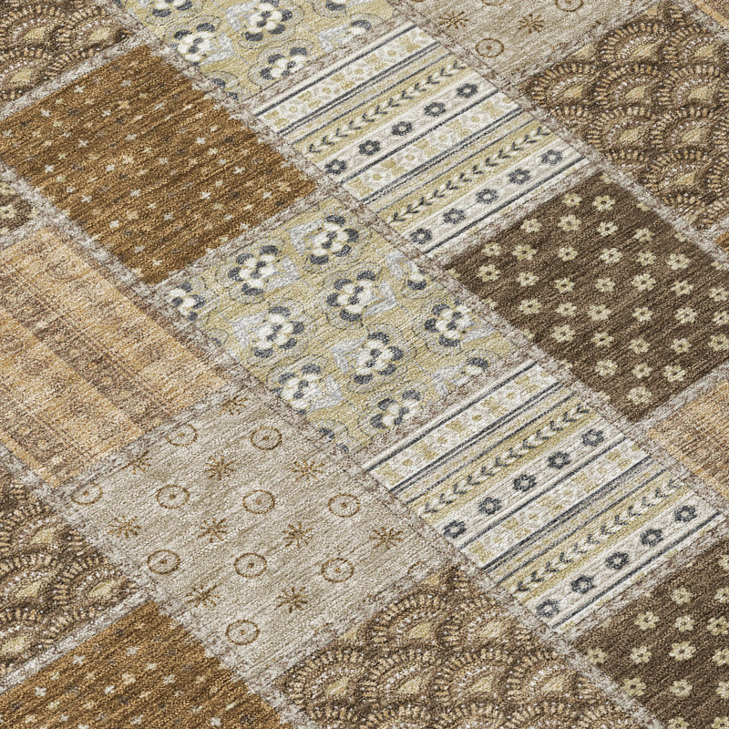 Machine Washable Indoor/Outdoor Chantille ACN2923 Americana Rug, Chocolate, 5' x 7'6"