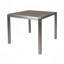 Repas d'extérieur en aluminium anodisé - Plateau en faux bois - Carré gris - 35