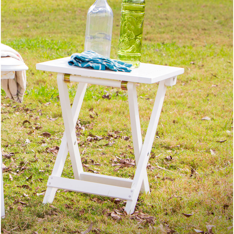Joseline Folding Outdoor Side Table , 16'' in. W 16'' in. D, White
